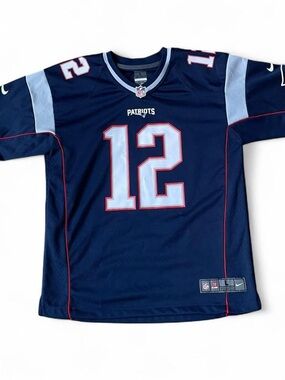 Nike Kids' New England Patriots Tom Brady #12 Navy Football Jersey